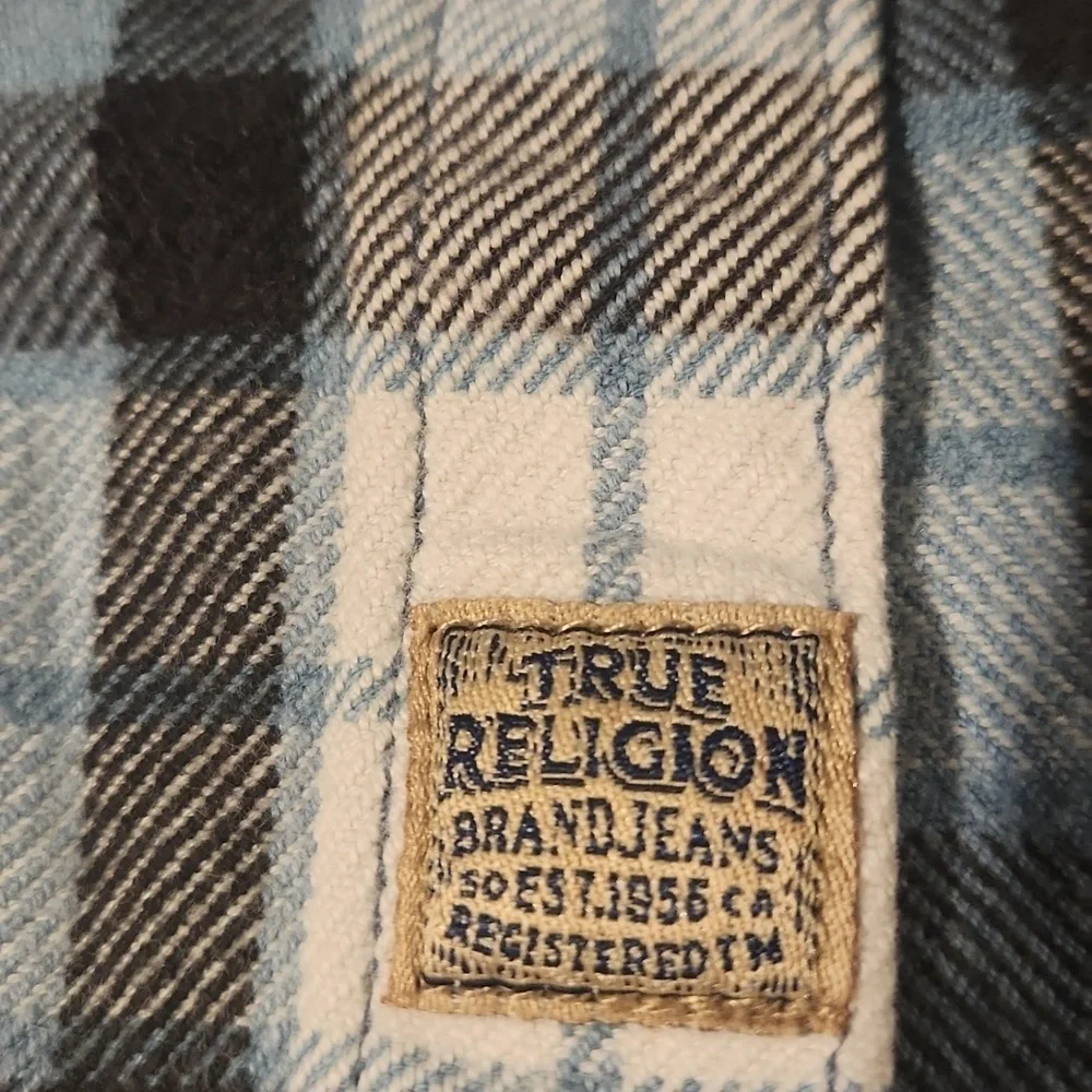 True Religion Men's Blue Plaid Shirt